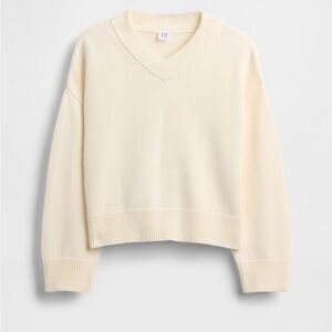 NWT GAP KIDS Girls V-Neck Cream Sweater size XL (12)